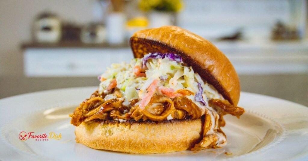 BBQ Pulled Chicken Sliders with Coleslaw